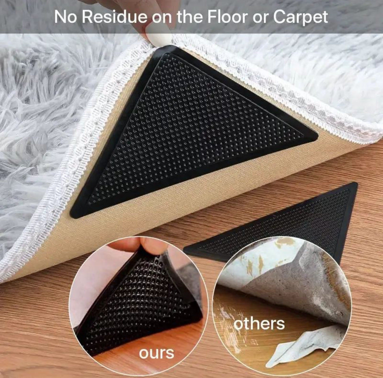 CasaDuzzle™ Silicon Edge Protector Pads for Carpets-Anti Slip 4pcs