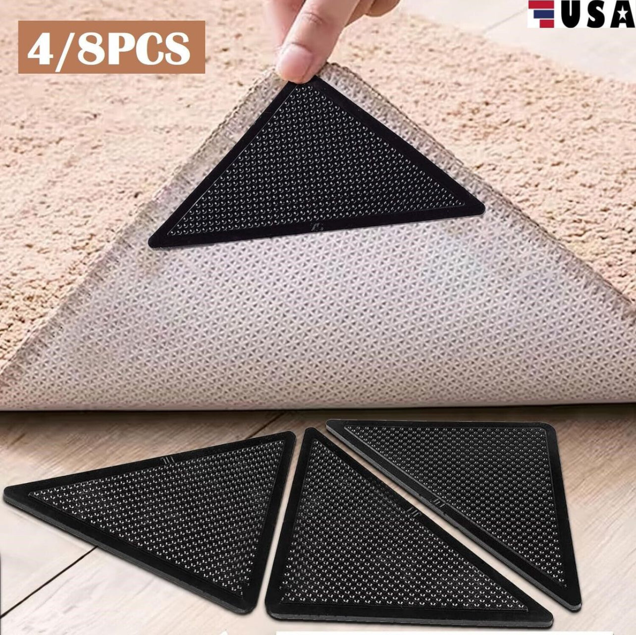 CasaDuzzle™ Silicon Edge Protector Pads for Carpets-Anti Slip 4pcs